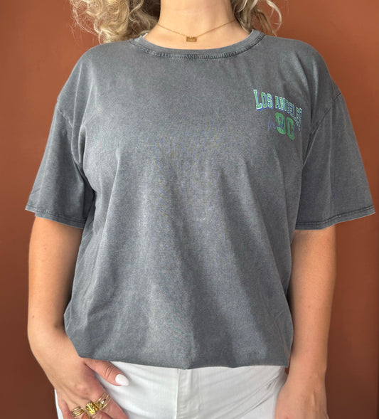 Tee-Shirt Noir Délavé SUNNY