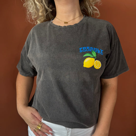 Tee-Shirt Noir Délavé LIMONIA